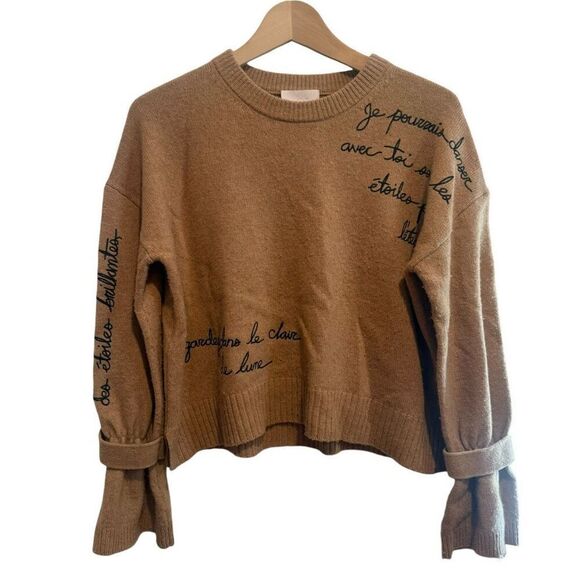 Cinq a Sept Josephine Embroidered Pullover In Neutrals Size XS - Picture 1 of 6